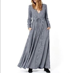 Christy Dawn Audrey Dress Dark Navy White Check Maxi